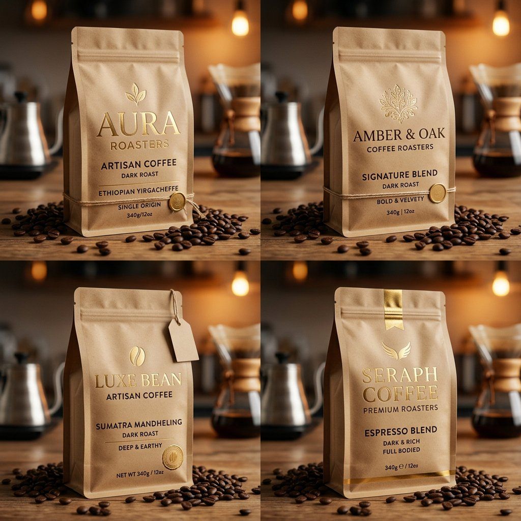 Luxury Coffee Branding Product Photography AI image template preview