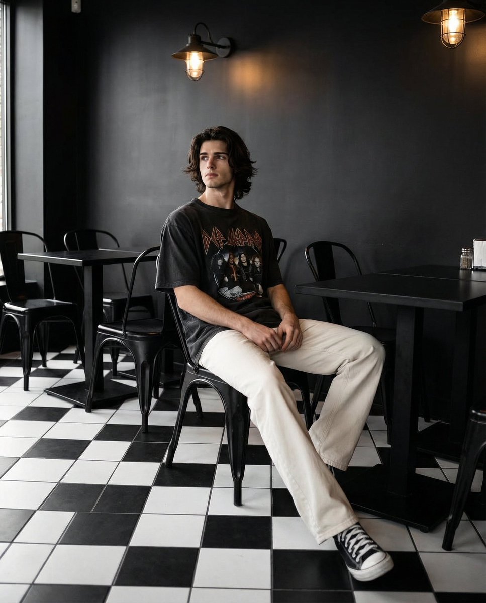 Cinematic Cafe Portrait Prompt for Nano Banana Pro AI image template preview