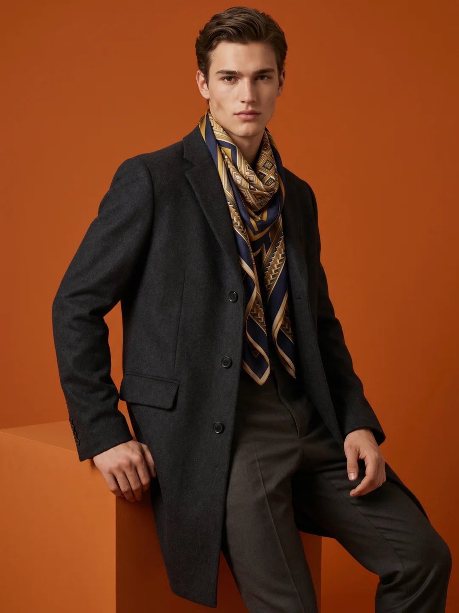High-Fashion Male Editorial Portrait AI image template preview