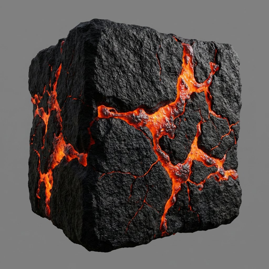 Lava Stone Texture Cube AI image template preview