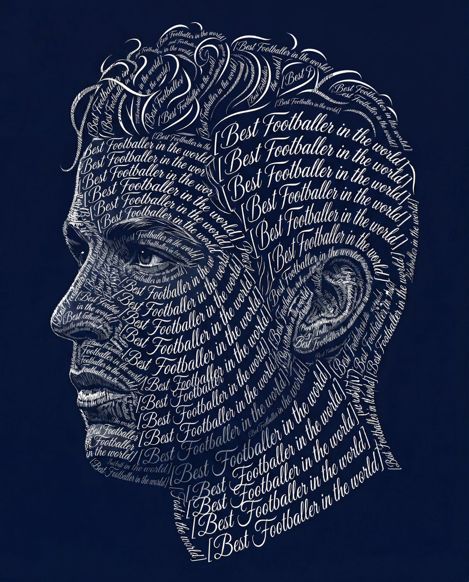 Typographic Art Portrait AI image template preview