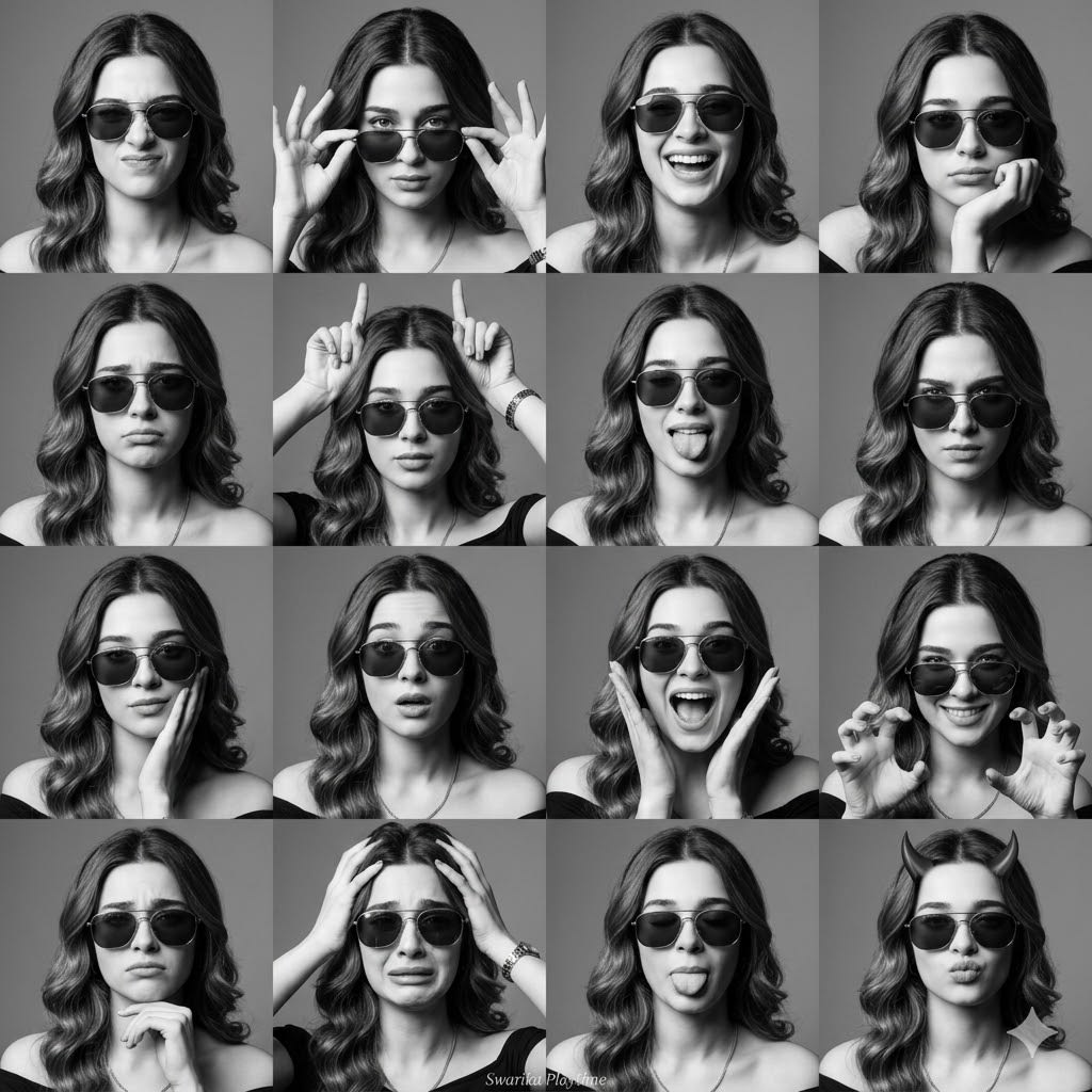 Expressive Photobooth Grid AI image template preview