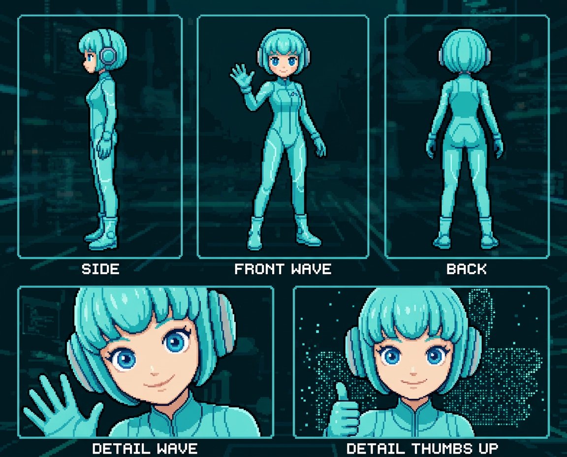 Retro 8-Bit Game Aesthetic Prompt AI image template preview