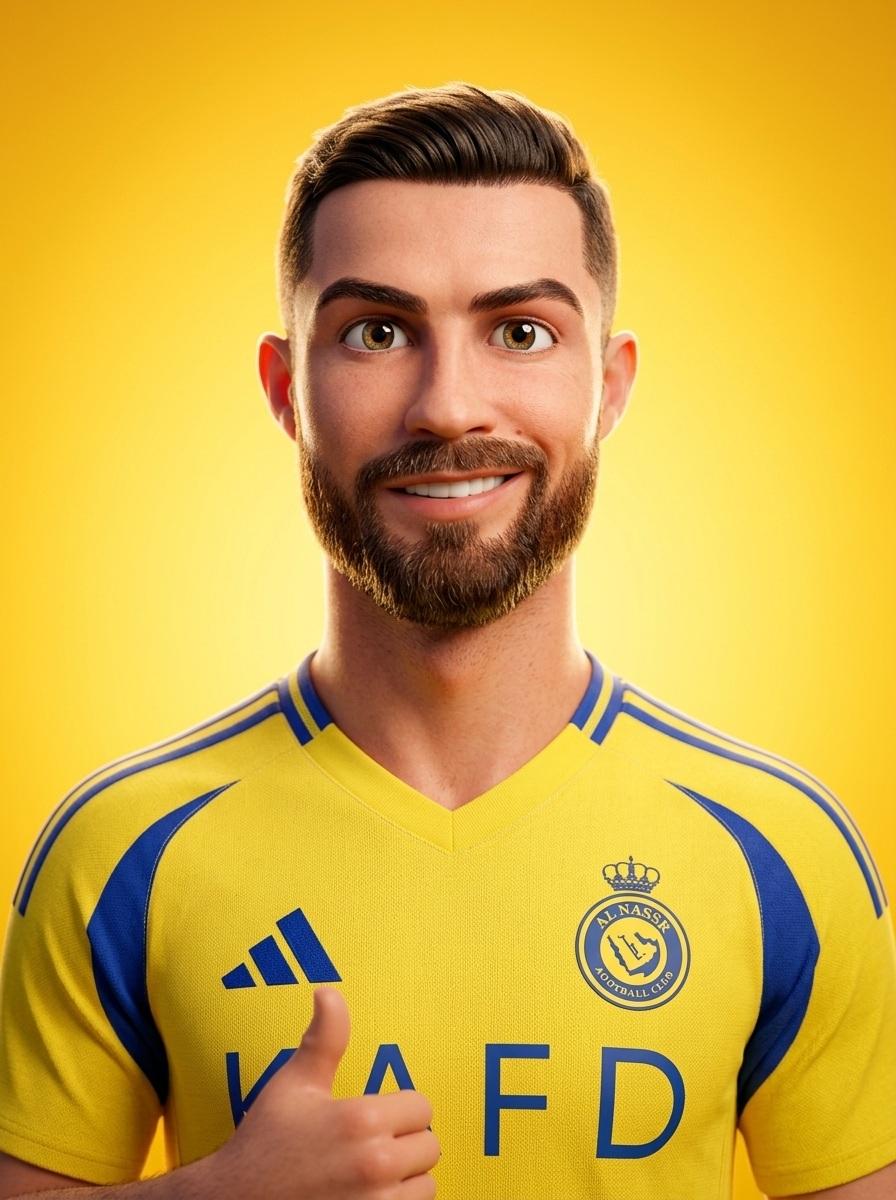 3D Football Player Portrait AI image template preview