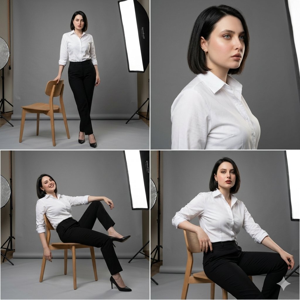 Professional Fashion Collage AI image template preview