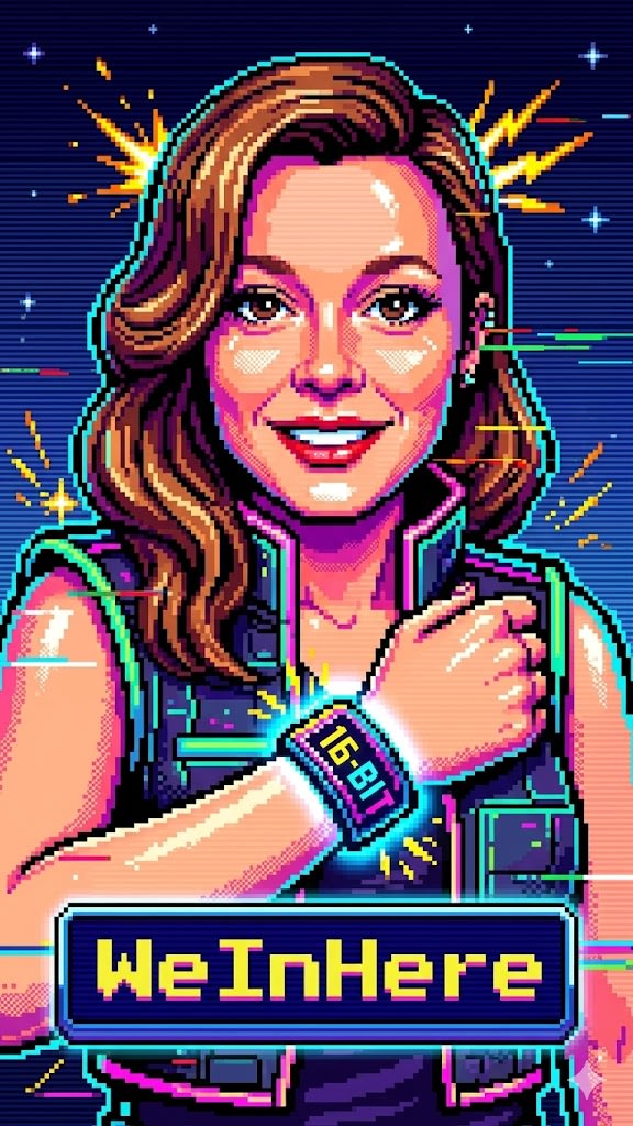 16-Bit Arcade Character Generator AI image template preview
