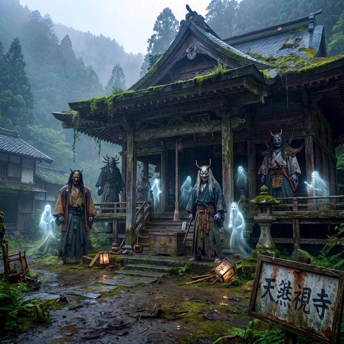 Old Japanese Haunted House AI image template preview