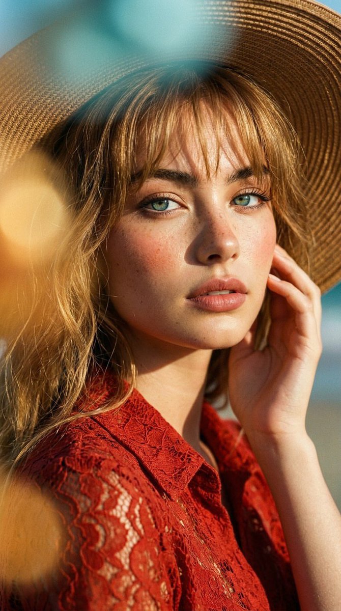 Golden Hour Fashion Portrait AI image template preview