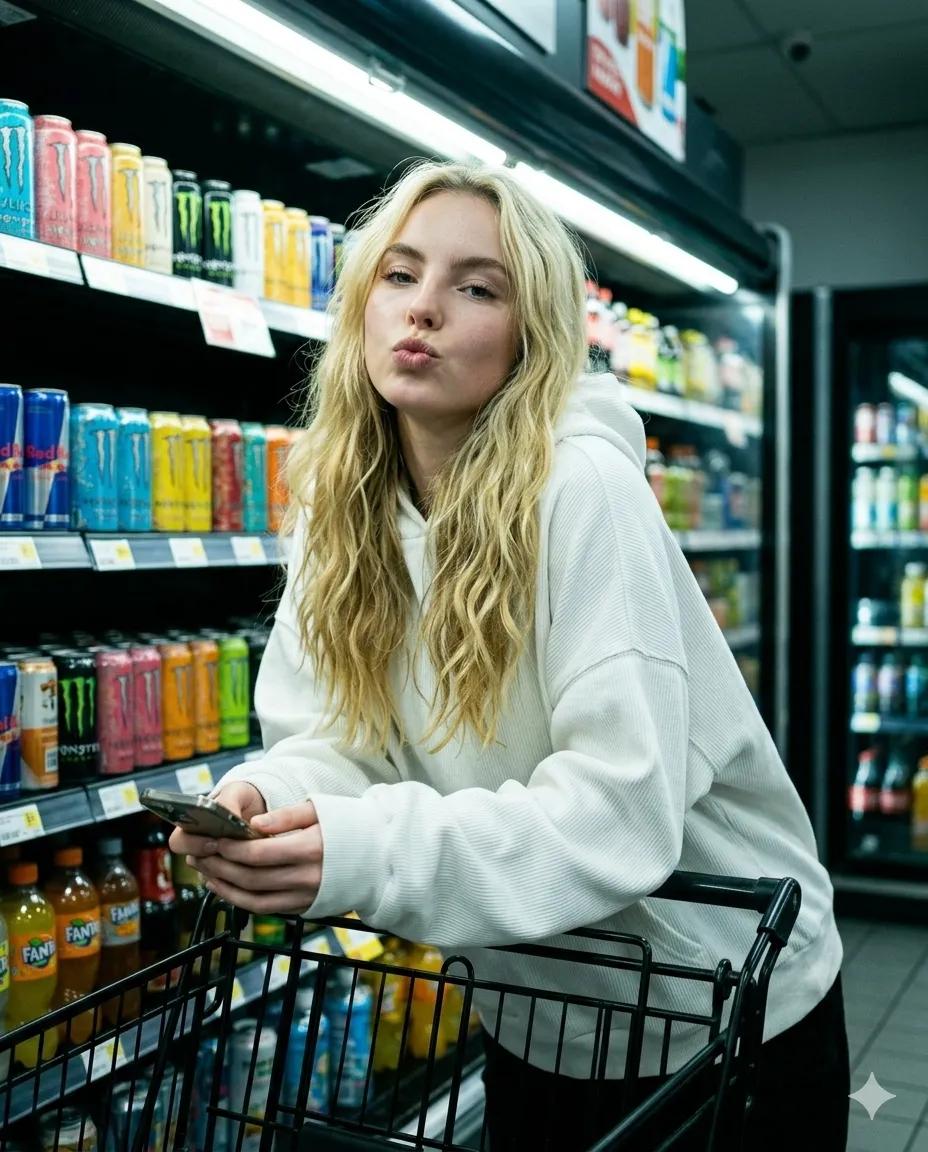 Playful Convenience Store Portrait AI image template preview
