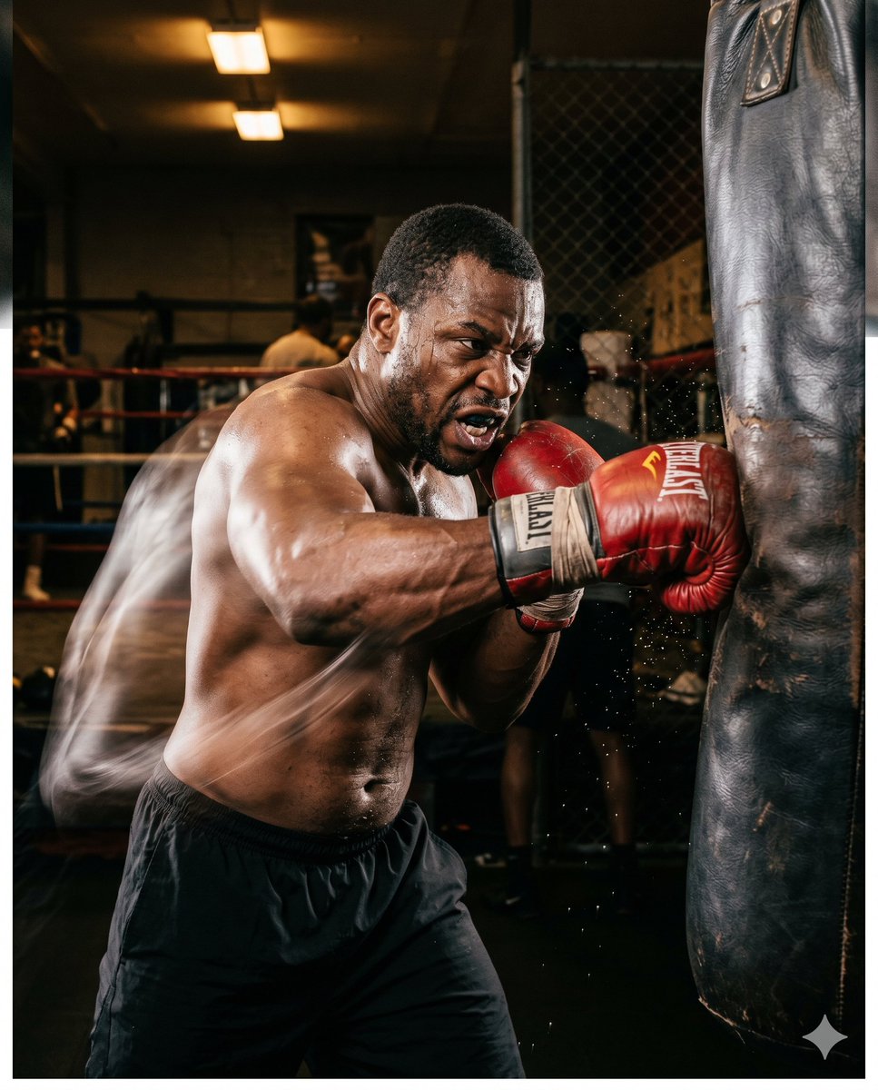 Boxer Training Action Shot AI image template preview