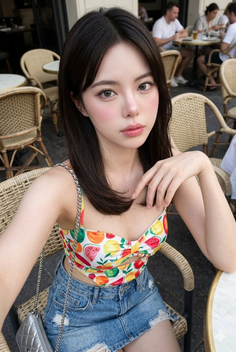 Korean Glass-Skin Cafe Portrait AI image template preview