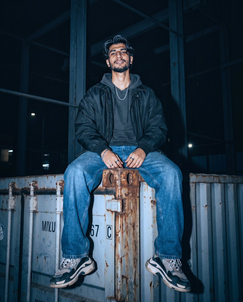 Industrial Streetwear Editorial AI image template preview