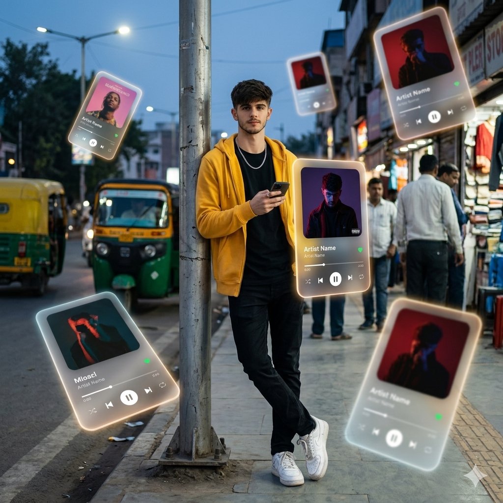 AR Augmented Reality Street Scene AI image template preview