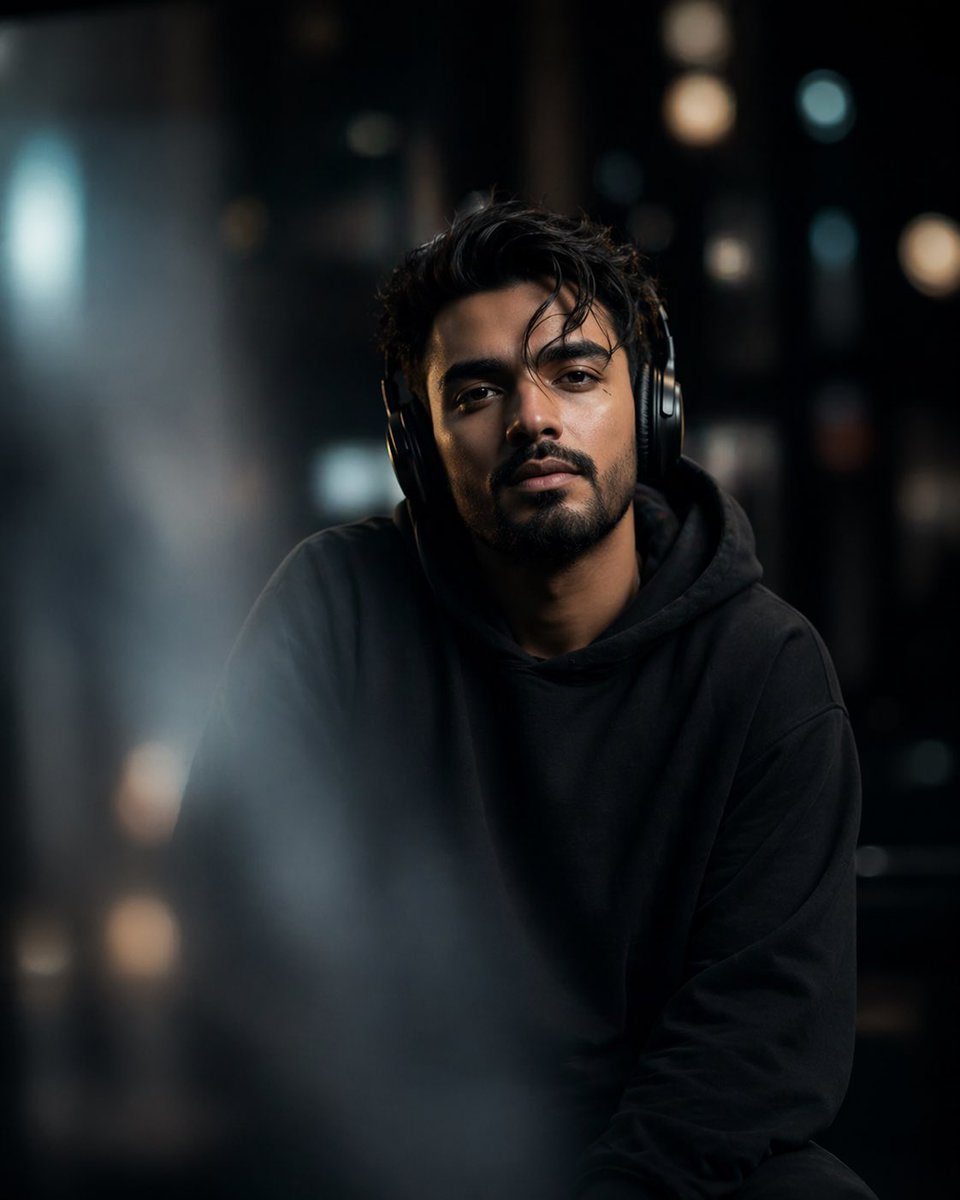 Cinematic Moody Portrait AI image template preview
