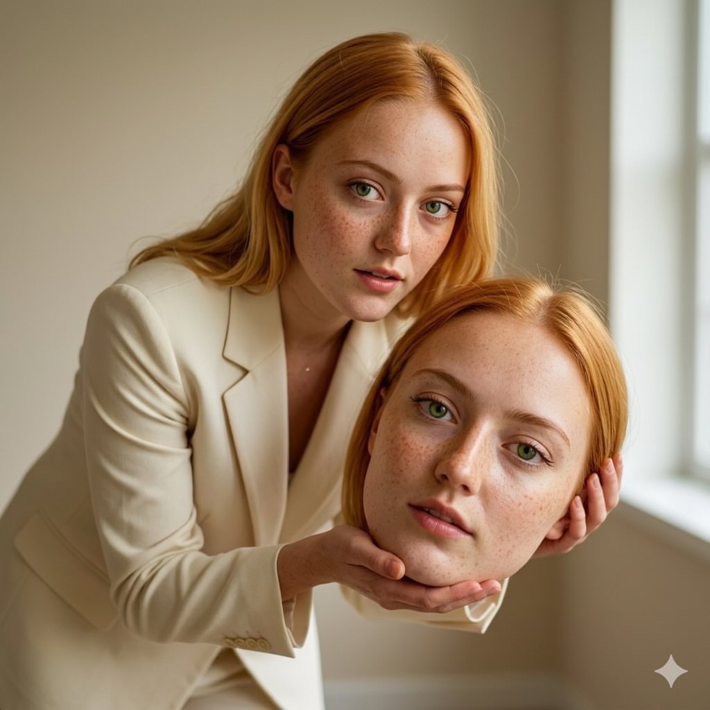 Surreal Conceptual Fashion Portrait AI image template preview