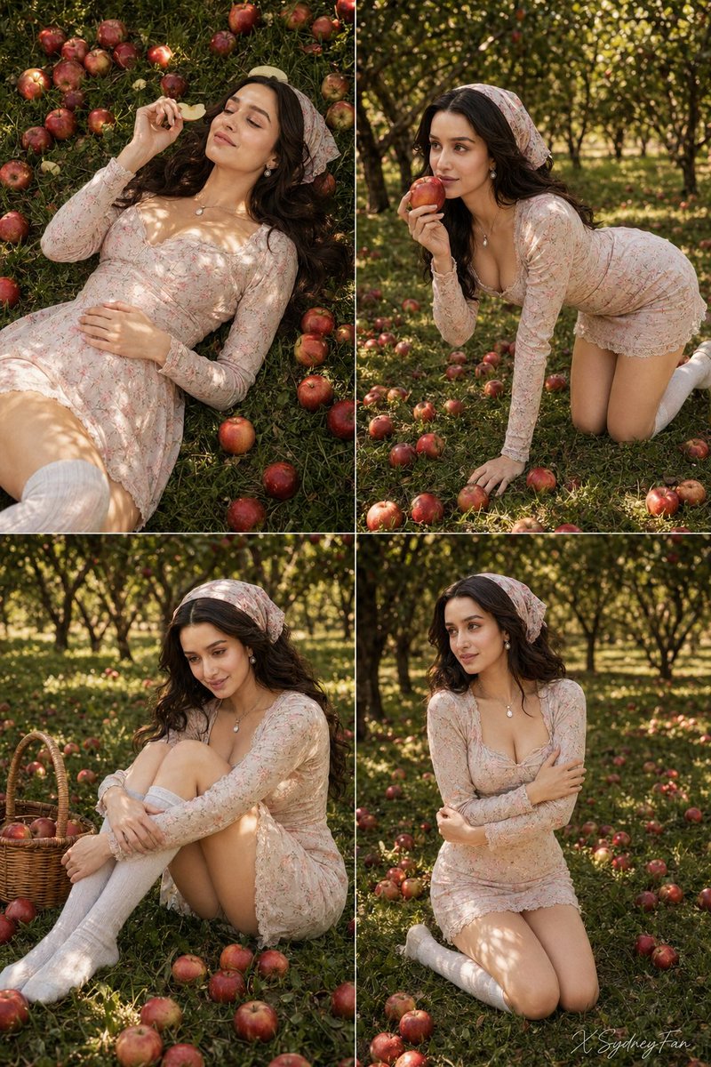Apple Orchard 4-Panel Collage AI image template preview
