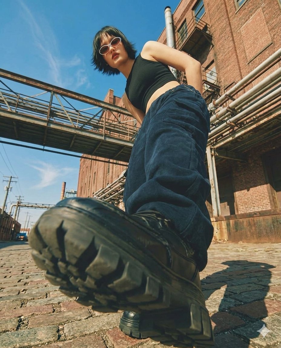Cinematic Industrial Fashion Prompts AI image template preview
