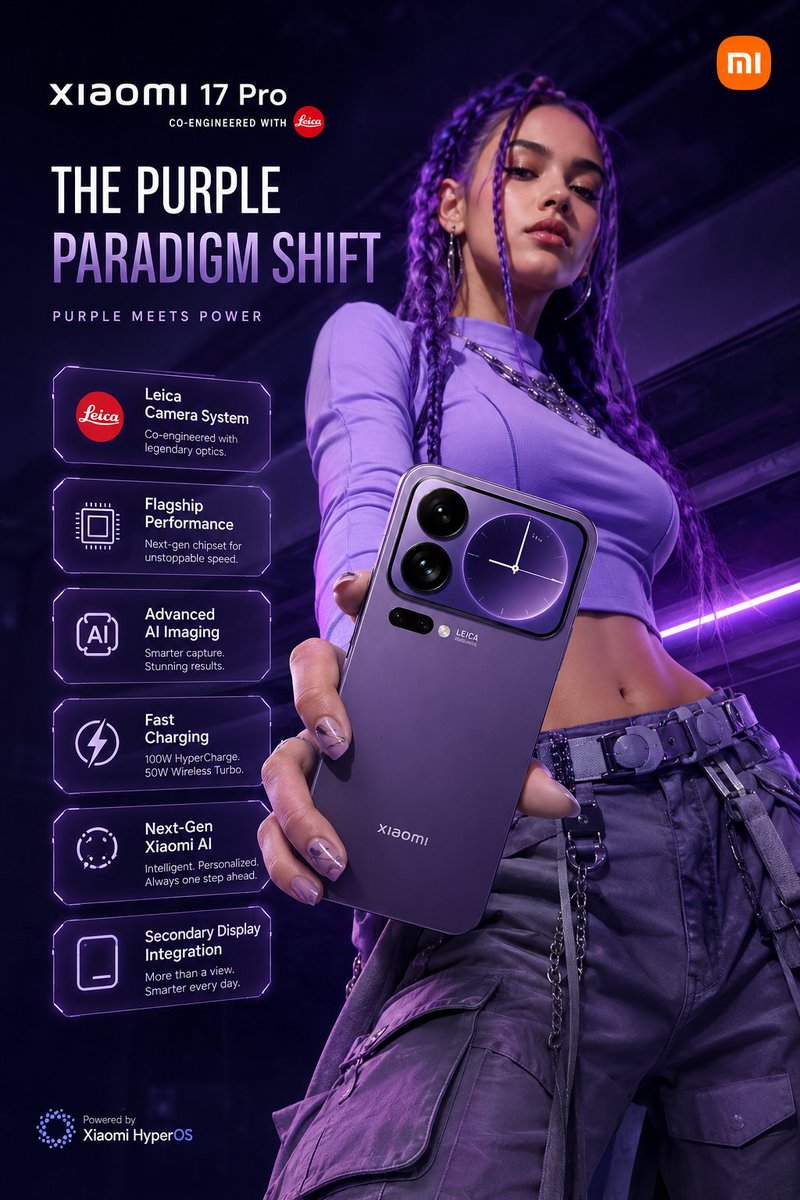 Futuristic Xiaomi Smartphone Ad AI image template preview