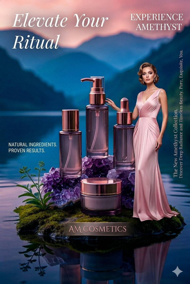 Luxury Skincare Product Photography AI image template preview