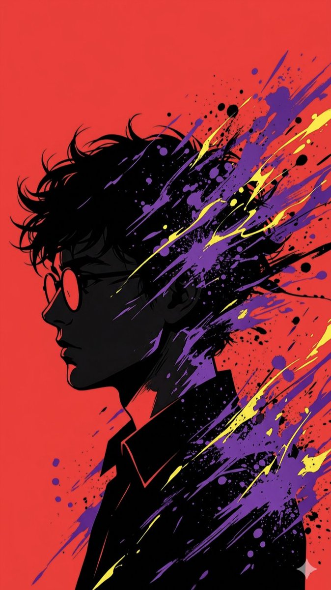 Pop Art Silhouette Splatter AI image template preview