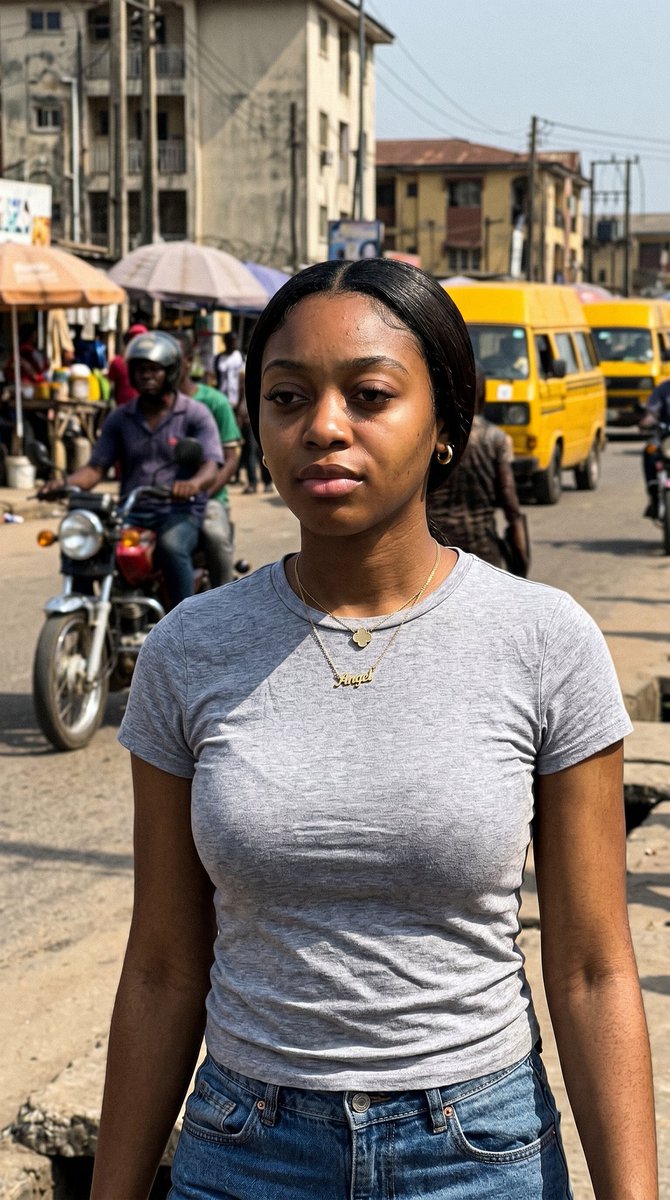 Lagos Street Candid iPhone Shot AI image template preview