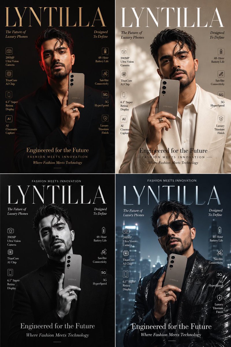 Luxury Fashion Tech Magazine Cover AI image template preview