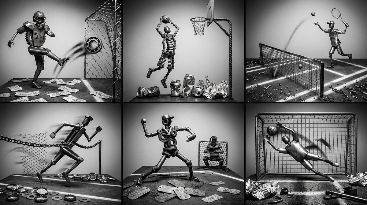 Scrap Metal Sports Dioramas AI image template preview