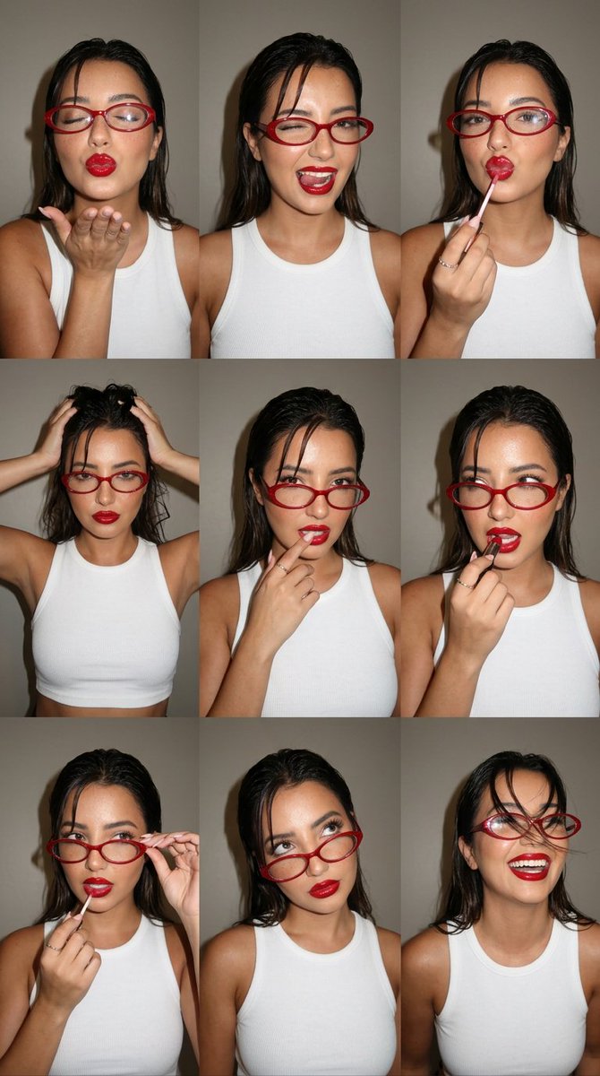 Candid Beauty Photo Grid Contact Sheet AI image template preview