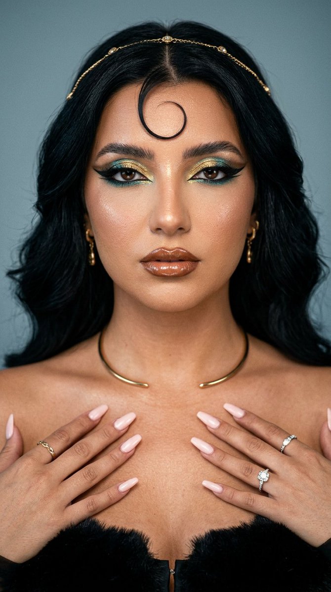 Modern Cleopatra Beauty Editorial AI image template preview