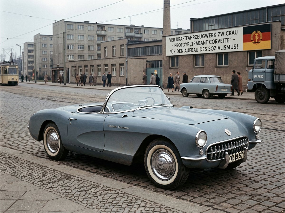 GDR Alternate History Car Design AI image template preview
