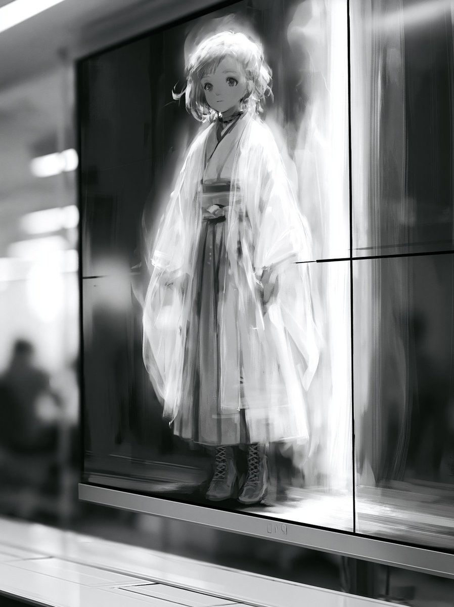 Taisho Era Girl Remote Work Presentation AI image template preview