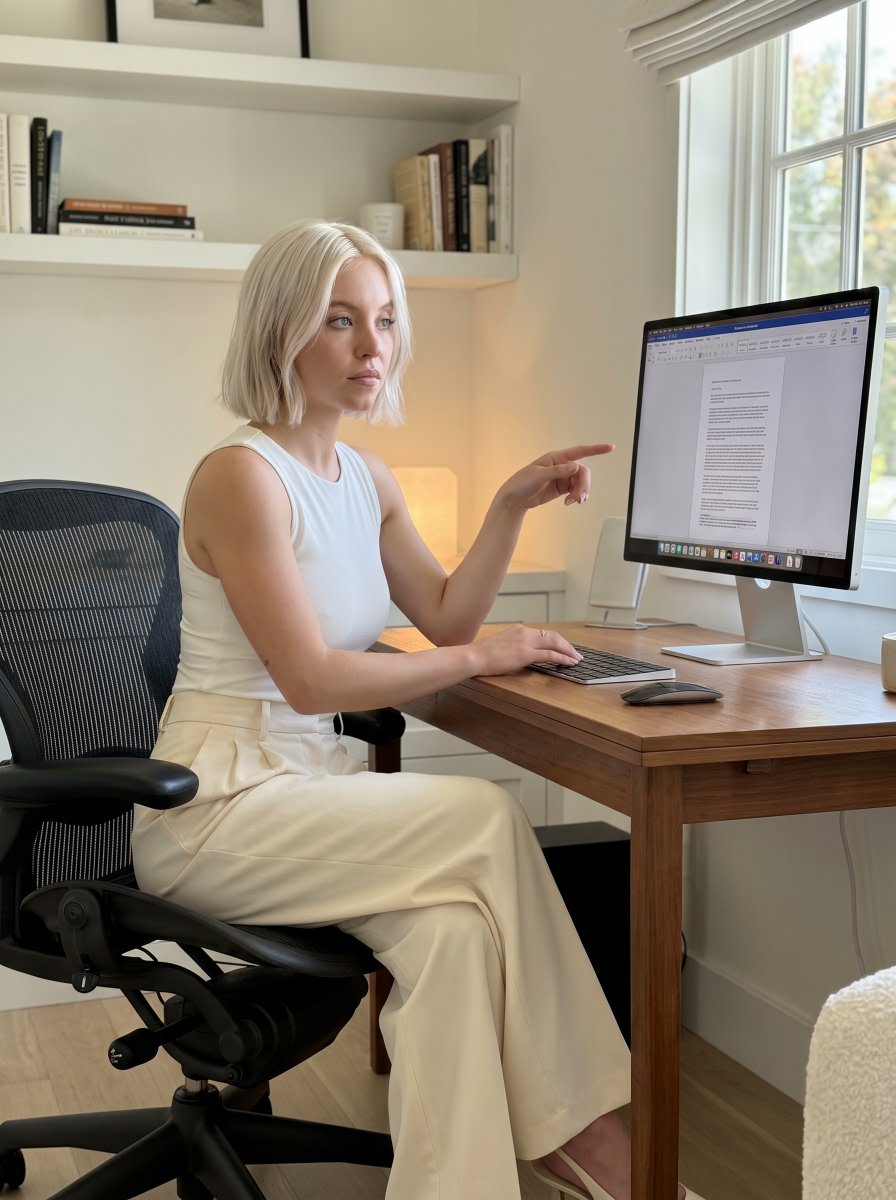 Minimalist Home Office Portrait AI image template preview