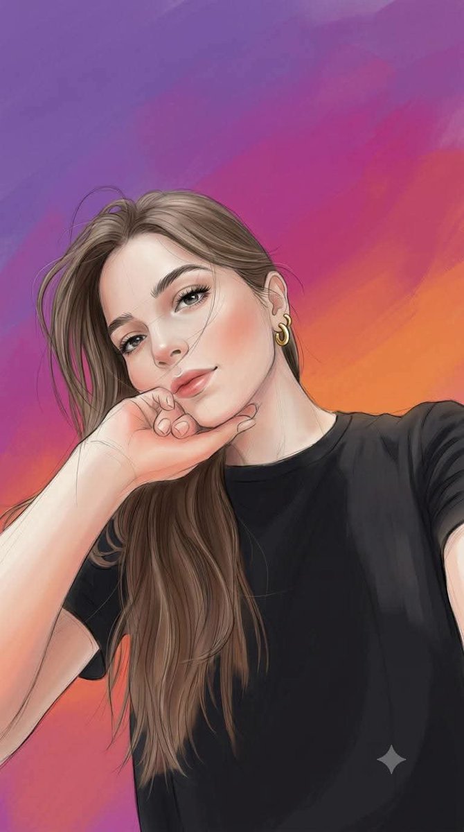 Semi-Realistic Painterly Graphite Portrait AI image template preview