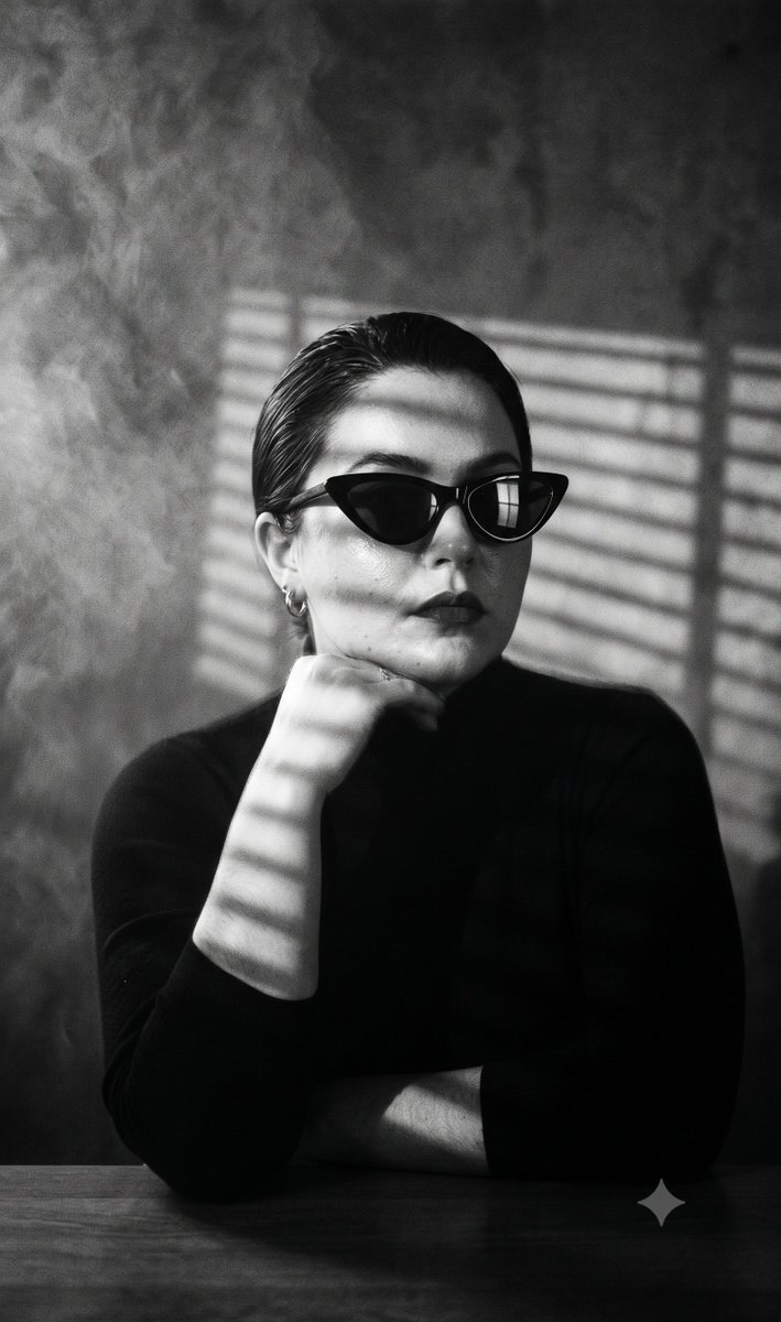 1940s Film Noir Portrait AI image template preview