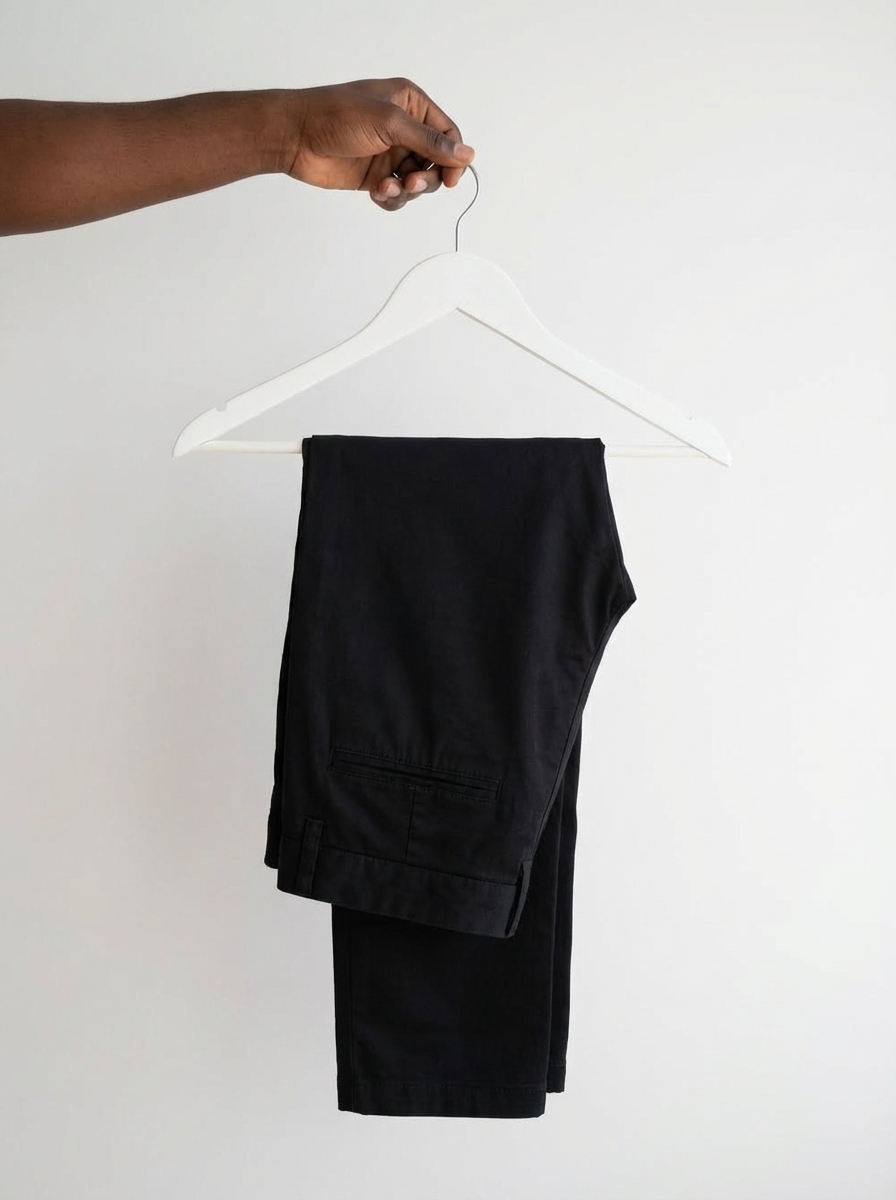 Thrifted Chinos Trouser  (Black)