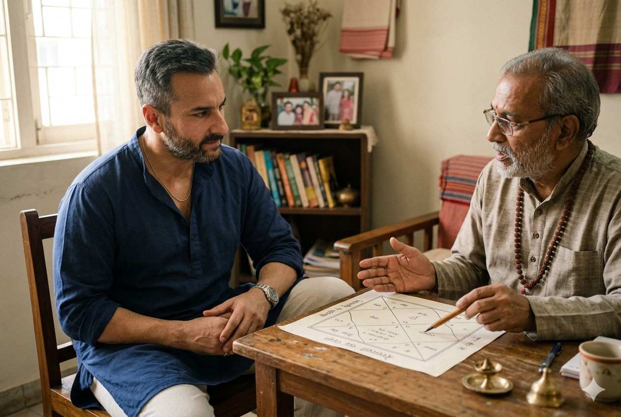 Saif Ali Khan kundali planetary placements insights