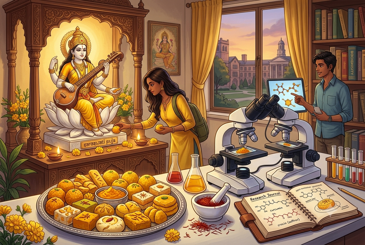 Saraswati Puja: Science Behind Yellow Sweets