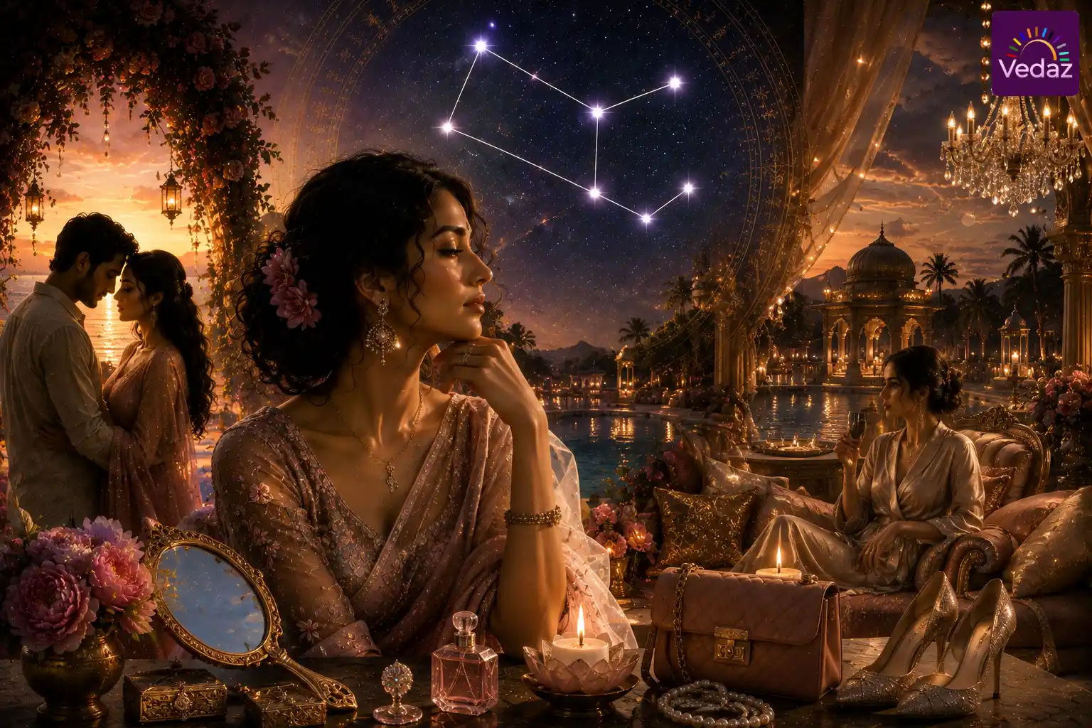 Purva Phalguni constellation above beauty, romance and luxury
