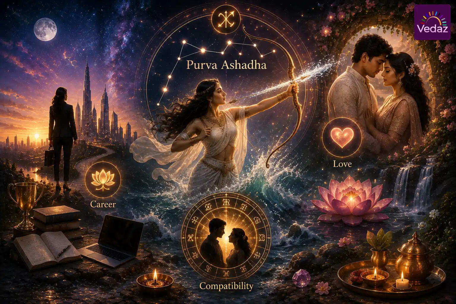 Purva Ashadha Nakshatra: Personality, Career, Love & Compatibility