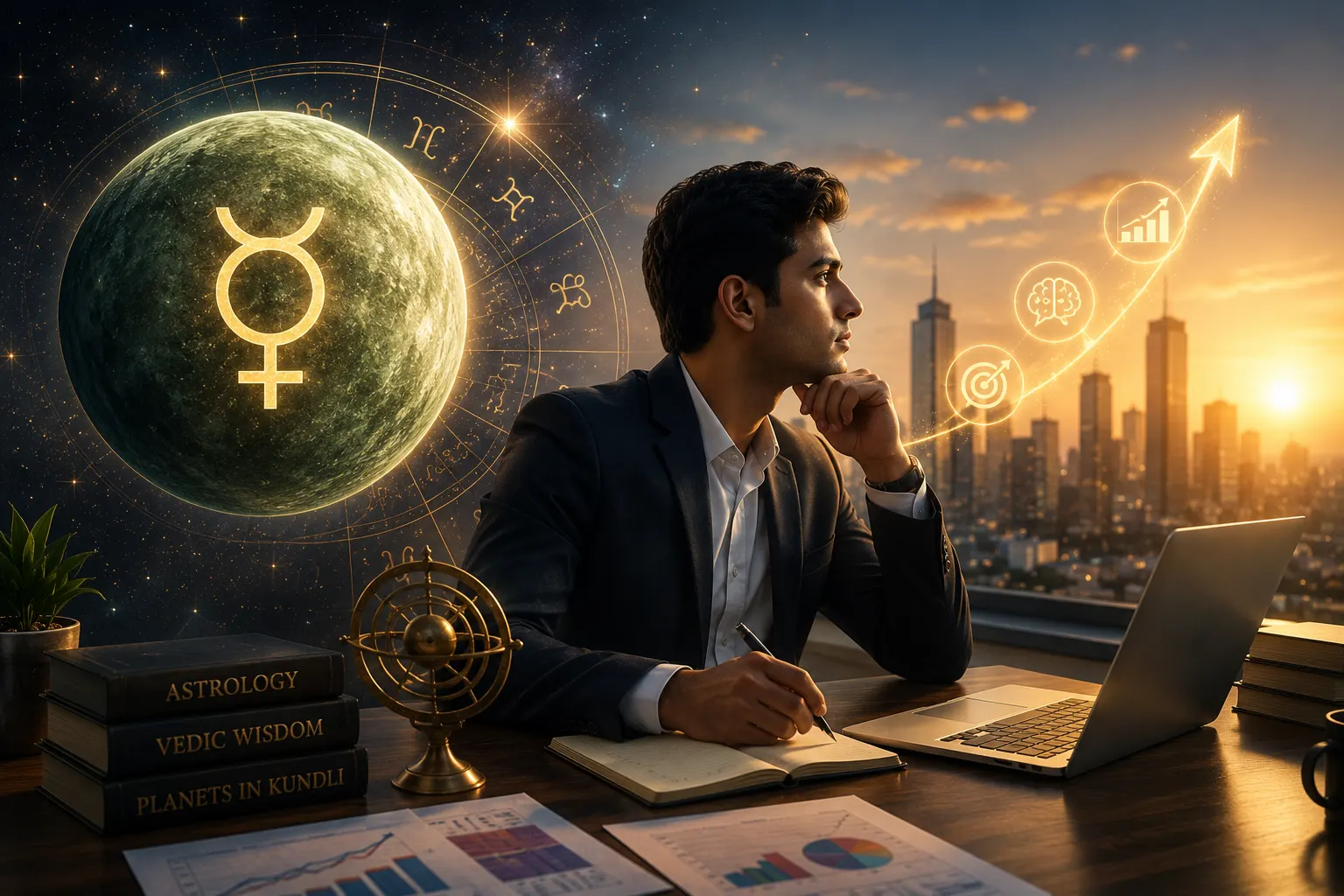 Mercury strength in Kundli for career growth and professional success in astrology