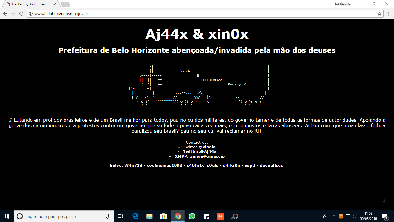 Sites da Prefeitura de BH são alvo de hackers 1 pbh vabfqz