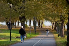 Sveavägen 167, 6 & 7 tr - Hagaparken med promenad- och cykelbanor längs vattnet.