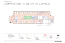 Sundbybergsvägen 1A - Solna Access - Ritning Solna Access, Sundbybergsvägen 1, Solna, plan A2, ca 756 kvm, 611-F01023