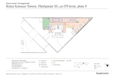 Färögatan 33 - Kista Science Tower, p... - Ritning Kista Science Tower, plan D5, ca 175 kvm, 14532-F0059