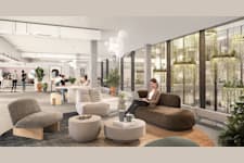 Årstaängsvägen 11 - Visionsbild loungeyta vid ljusgård