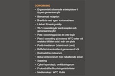 Jungmansgatan 12 - WTC:s förmåner för Coworking