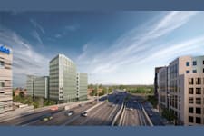 Lindhagensgatan 107 - Olivin från norr på Essingeleden