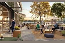 Årstaängsvägen 11 - Visionsbild kafé i bottenplan