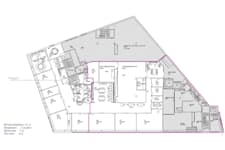 Kungsgatan 20 - Planlösning för halva lokal + tillägg. Alternativ 2