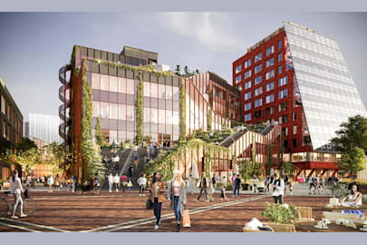 Hyllie Stationsväg 41 - Embassy of Sharings torg med Drivbänken och Fyrtornet